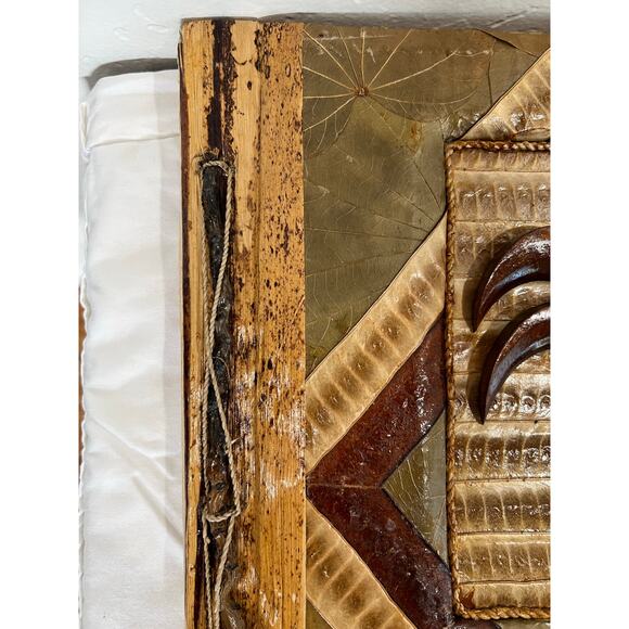 Handmade Palm Tree Photo Album Vintage Style Natural Materials 14x12 - Picture 6 of 15